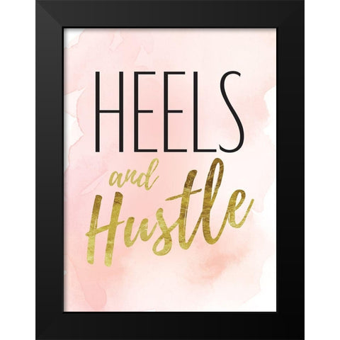 Blush Hustle Black Modern Wood Framed Art Print by Greenwood, Amanda