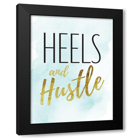 Teal Hustle Black Modern Wood Framed Art Print with Double Matting by Greenwood, Amanda