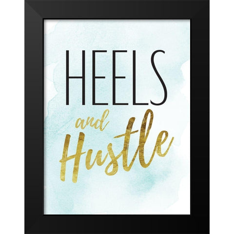 Teal Hustle Black Modern Wood Framed Art Print by Greenwood, Amanda