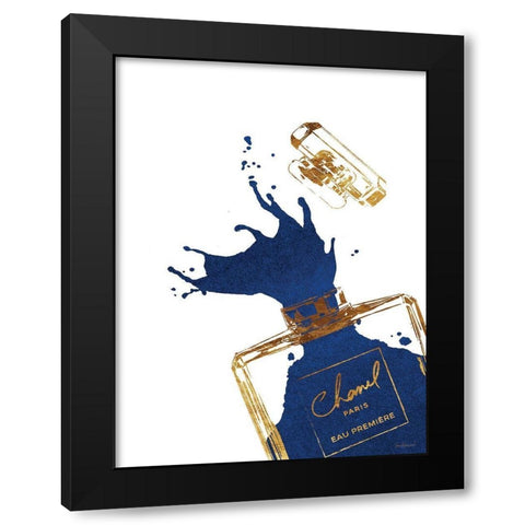 Navy Splash III Black Modern Wood Framed Art Print with Double Matting by Greenwood, Amanda