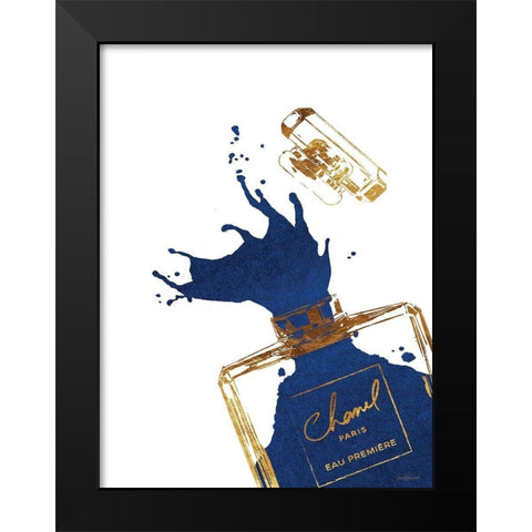 Navy Splash III Black Modern Wood Framed Art Print by Greenwood, Amanda