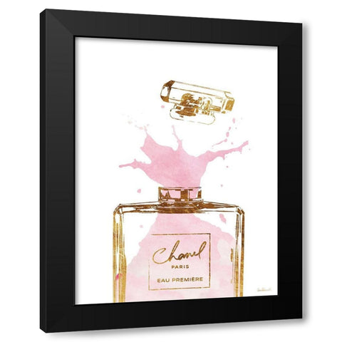 Pink Splash II Black Modern Wood Framed Art Print with Double Matting by Greenwood, Amanda