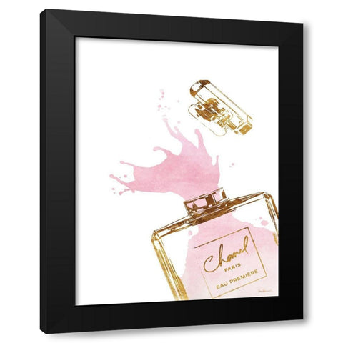 Pink Splash III Black Modern Wood Framed Art Print with Double Matting by Greenwood, Amanda
