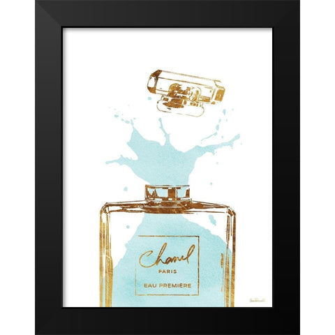 Teal Splash II Black Modern Wood Framed Art Print by Greenwood, Amanda