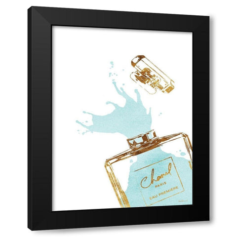 Teal Splash III Black Modern Wood Framed Art Print with Double Matting by Greenwood, Amanda