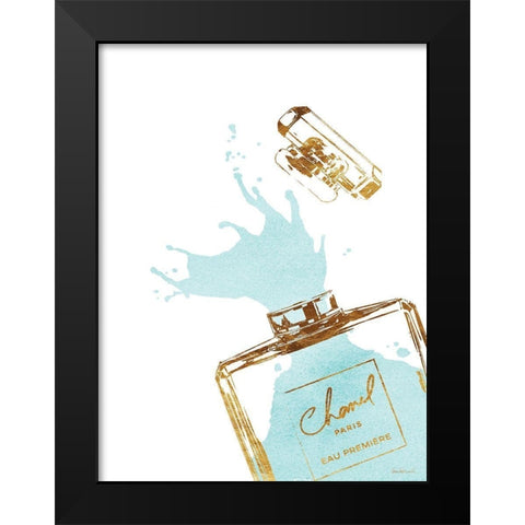 Teal Splash III Black Modern Wood Framed Art Print by Greenwood, Amanda