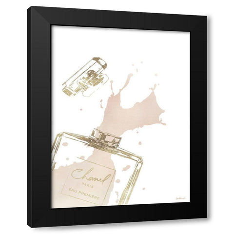 Cream Splash I Black Modern Wood Framed Art Print with Double Matting by Greenwood, Amanda