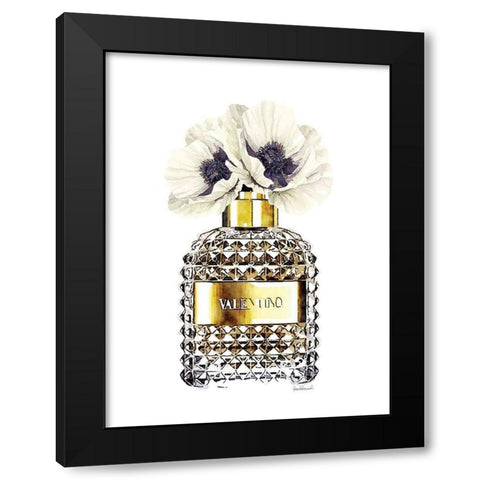 Gold Perfume with Poppy Black Modern Wood Framed Art Print by Greenwood, Amanda