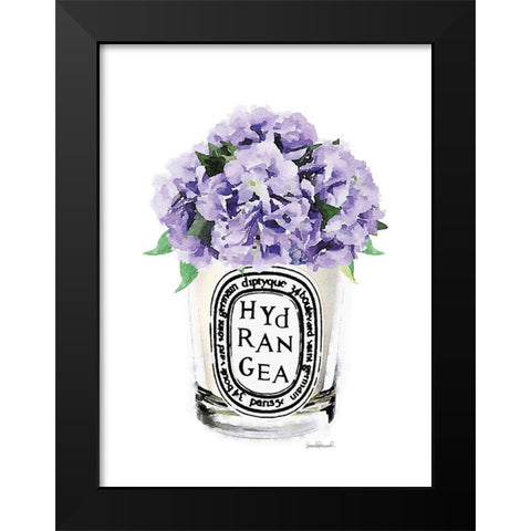 Purple Hydrangea Candle Black Modern Wood Framed Art Print by Greenwood, Amanda