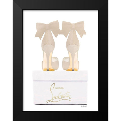 Creame Shoes with Box Black Modern Wood Framed Art Print by Greenwood, Amanda