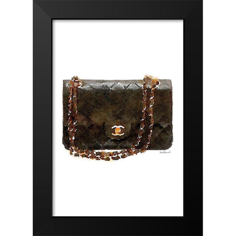 Quilted Bag Black Black Modern Wood Framed Art Print by Greenwood, Amanda