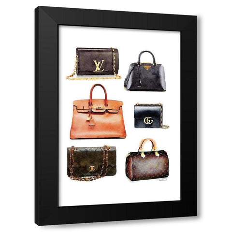 Bag Collection Black Modern Wood Framed Art Print by Greenwood, Amanda
