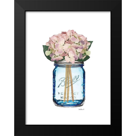 Blue Jar Hydrangea Black Modern Wood Framed Art Print by Greenwood, Amanda