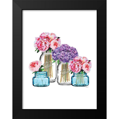 Blue Jar Group Black Modern Wood Framed Art Print by Greenwood, Amanda