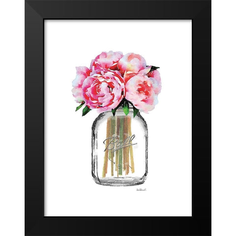Jar Peony Black Modern Wood Framed Art Print by Greenwood, Amanda