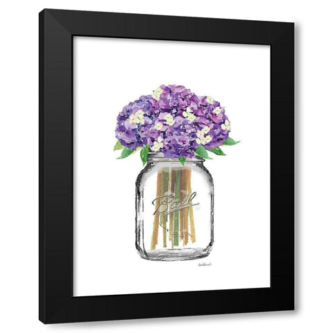 Jar Double Hydrangea Black Modern Wood Framed Art Print by Greenwood, Amanda