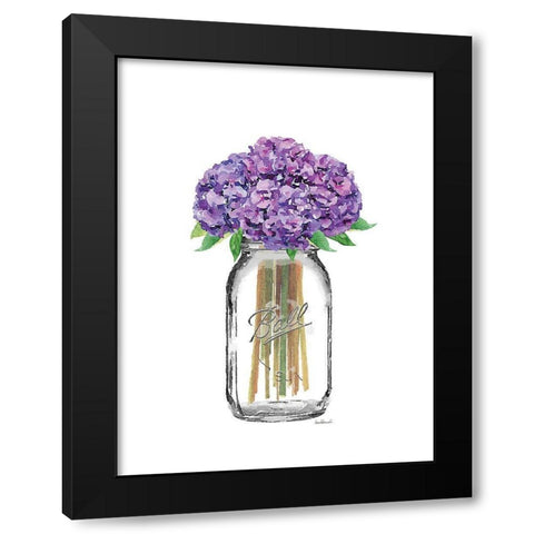Jar Hydrangea Black Modern Wood Framed Art Print with Double Matting by Greenwood, Amanda