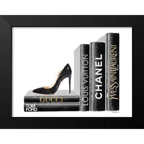 Shoe Bookend Black Modern Wood Framed Art Print by Greenwood, Amanda
