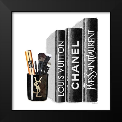 Makeup Bookend Black Modern Wood Framed Art Print by Greenwood, Amanda