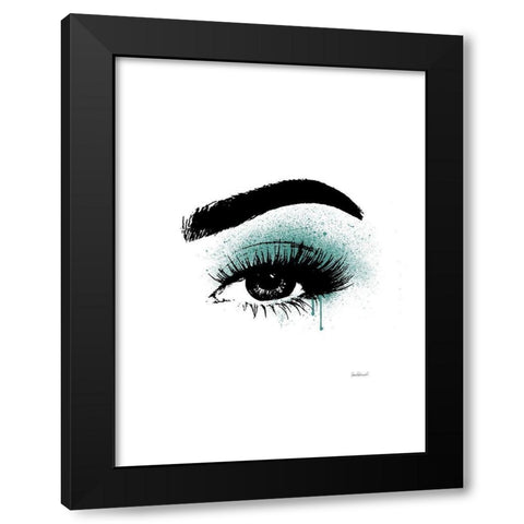Eye Teal Black Modern Wood Framed Art Print by Greenwood, Amanda