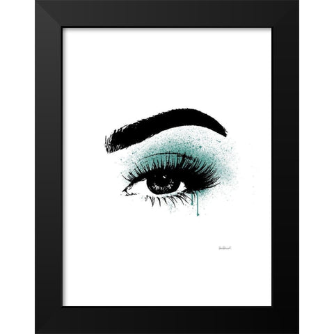 Eye Teal Black Modern Wood Framed Art Print by Greenwood, Amanda