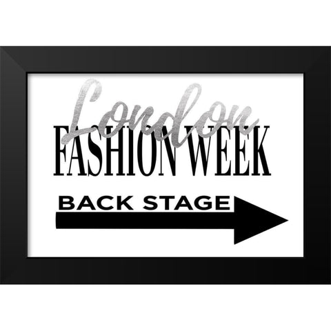 Fashion Week London Silver Black Modern Wood Framed Art Print by Greenwood, Amanda