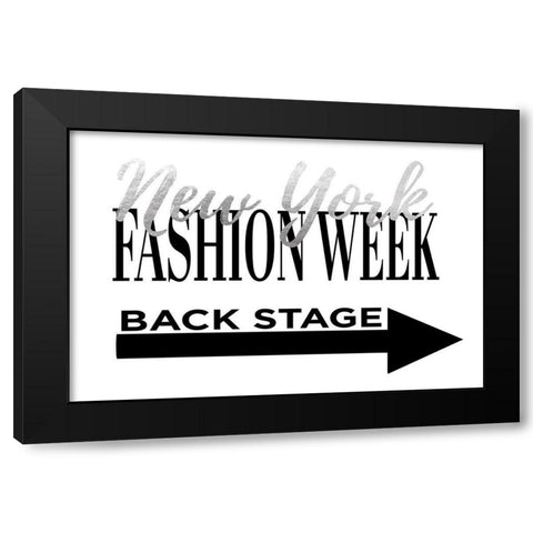 Fashion Week New York Silver Black Modern Wood Framed Art Print by Greenwood, Amanda