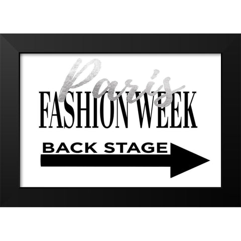 Fashion Week Paris Silver Black Modern Wood Framed Art Print by Greenwood, Amanda