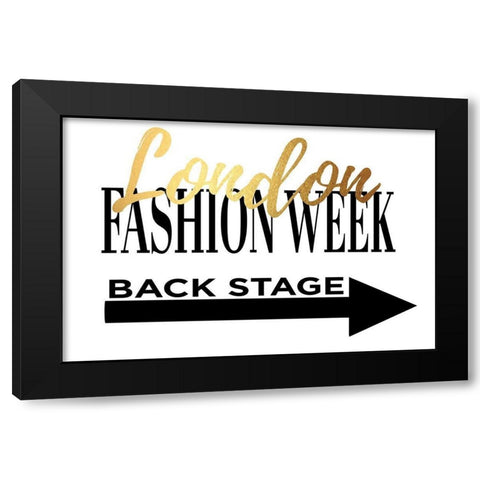 Fashion Week London Gold Black Modern Wood Framed Art Print with Double Matting by Greenwood, Amanda