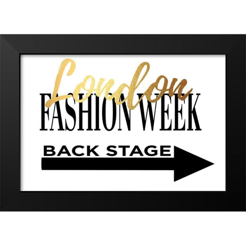 Fashion Week London Gold Black Modern Wood Framed Art Print by Greenwood, Amanda