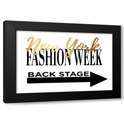 Fashion Week New York Gold Black Modern Wood Framed Art Print by Greenwood, Amanda
