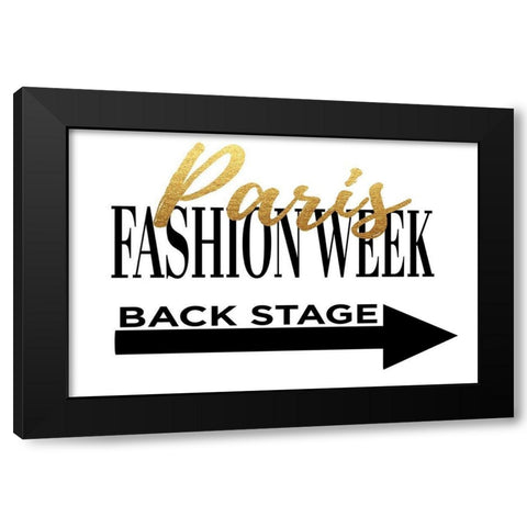 Fashion Week Paris Gold Black Modern Wood Framed Art Print by Greenwood, Amanda