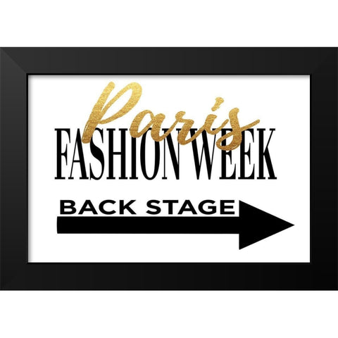 Fashion Week Paris Gold Black Modern Wood Framed Art Print by Greenwood, Amanda