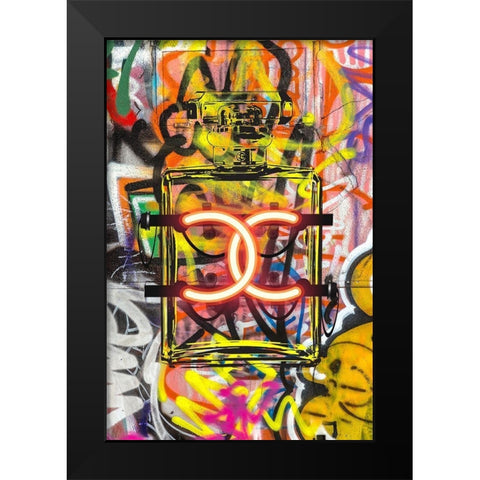 Graffiti Perfume I Black Modern Wood Framed Art Print by Greenwood, Amanda