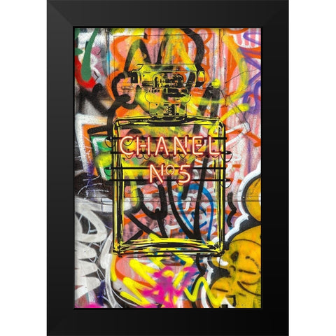 Graffiti Perfume II Black Modern Wood Framed Art Print by Greenwood, Amanda
