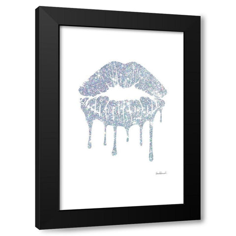 Glitter Lip Silver Black Modern Wood Framed Art Print with Double Matting by Greenwood, Amanda