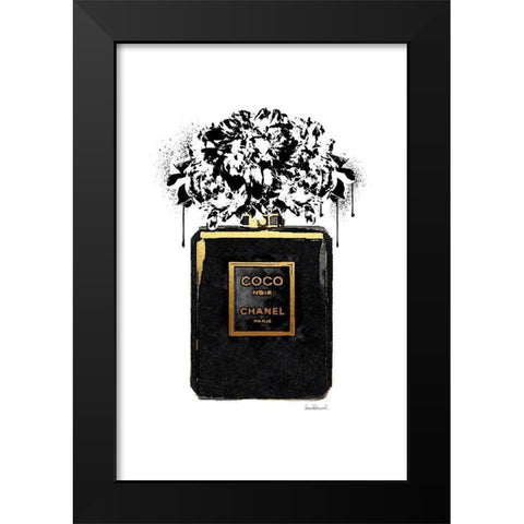 Noir Perfume Peony Black Modern Wood Framed Art Print by Greenwood, Amanda