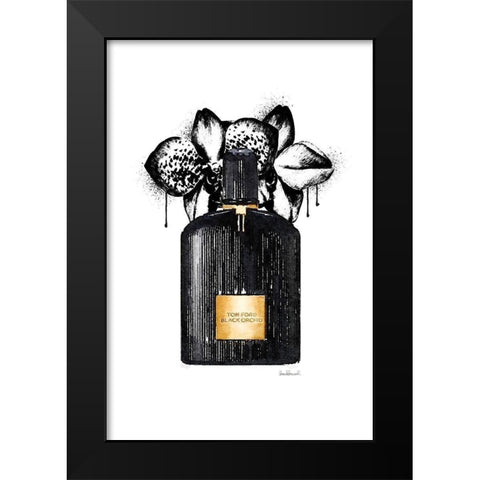 Noir Perfume Orchid Black Modern Wood Framed Art Print by Greenwood, Amanda