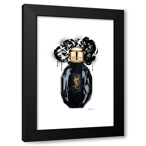 Noir Perfume Flower Black Modern Wood Framed Art Print by Greenwood, Amanda
