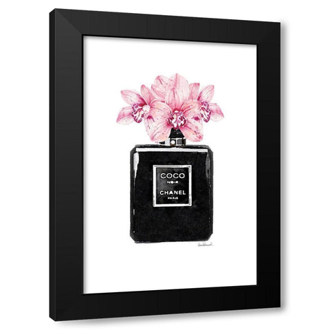 Perfume Noir Orchid Black Modern Wood Framed Art Print by Greenwood, Amanda
