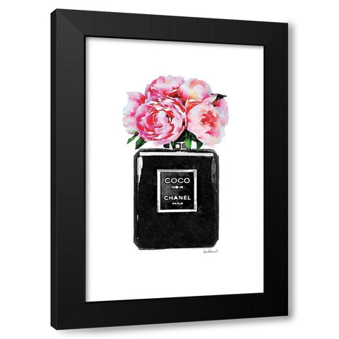 Perfume Noir Peony Black Modern Wood Framed Art Print by Greenwood, Amanda