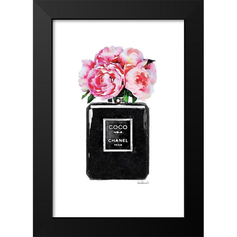 Perfume Noir Peony Black Modern Wood Framed Art Print by Greenwood, Amanda
