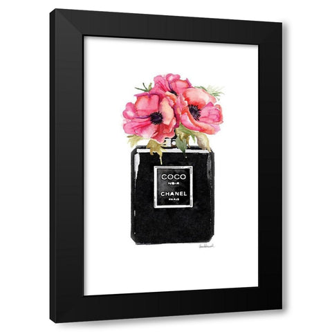 Perfume Noir Poppy Black Modern Wood Framed Art Print by Greenwood, Amanda