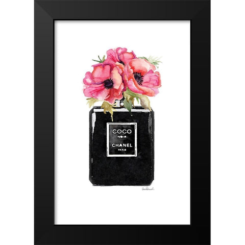 Perfume Noir Poppy Black Modern Wood Framed Art Print by Greenwood, Amanda