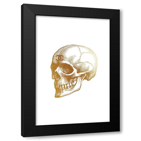 Gold Skull Black Modern Wood Framed Art Print with Double Matting by Greenwood, Amanda