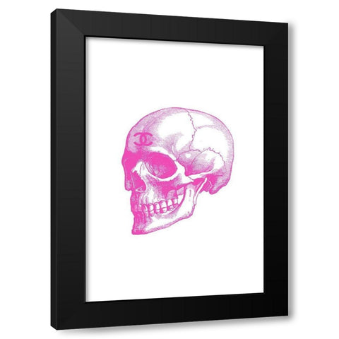 Pink Skull Black Modern Wood Framed Art Print by Greenwood, Amanda