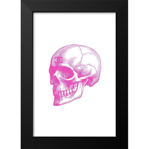 Pink Skull Black Modern Wood Framed Art Print by Greenwood, Amanda