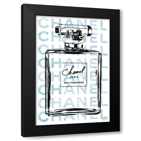 Blue Perfume Black Modern Wood Framed Art Print by Greenwood, Amanda
