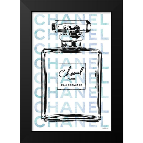 Blue Perfume Black Modern Wood Framed Art Print by Greenwood, Amanda