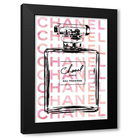 Pink Perfume Black Modern Wood Framed Art Print by Greenwood, Amanda